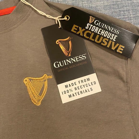 NWT Guinness Storehouse Exclusive TShirt Men's EU M US S Grey Recycled Materials - Picture 2 of 9